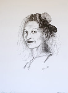 Autoportree, graafiline, (29,7x42; tušš; 2014)